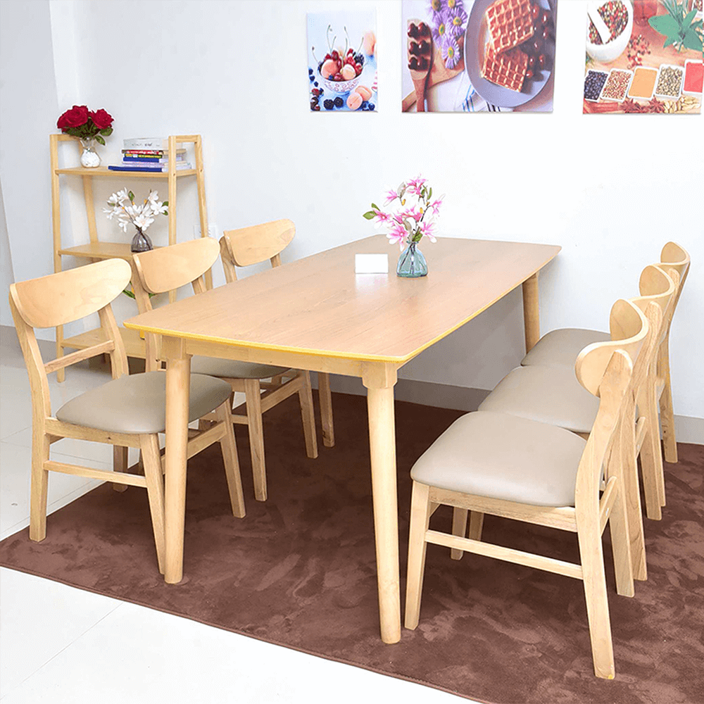 Bộ bàn ăn mango 6 ghế