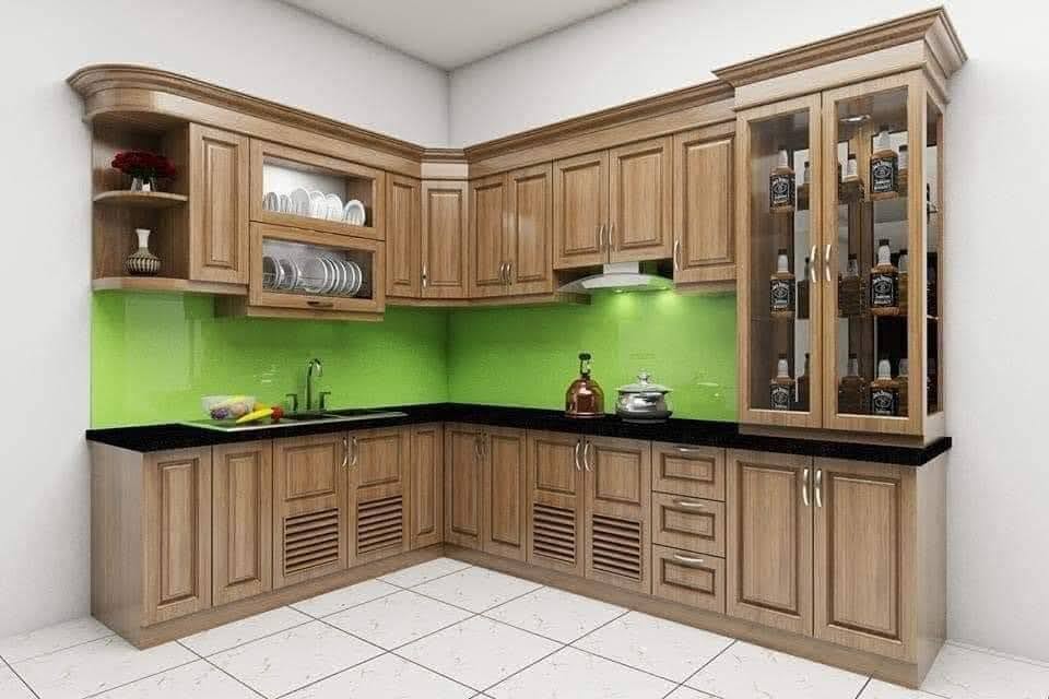 Tủ bếp kết hợp tủ rượu